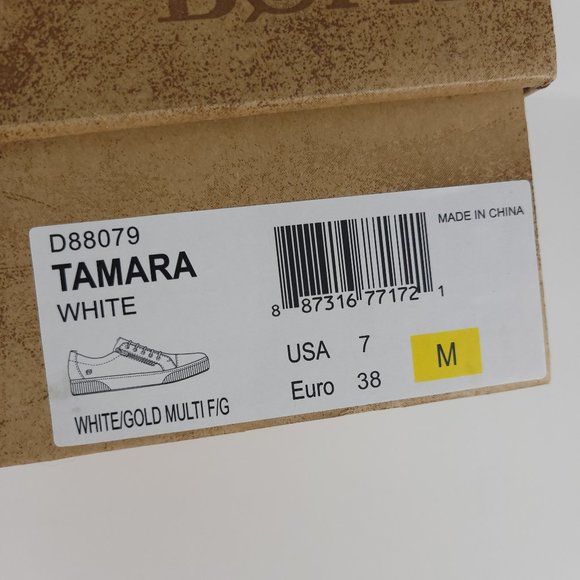 BORN Women's Tamara Sneakers 7M White Leather Lace Up Side Zipper Embossed - Picture 12 of 12